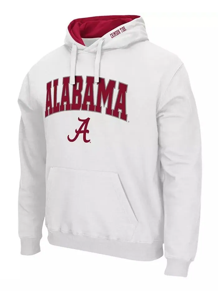 Мужская толстовка с капюшоном Alabama Crimson Tide Arch and Logo 3.0 Colosseum — изображение 2 из 5, белый