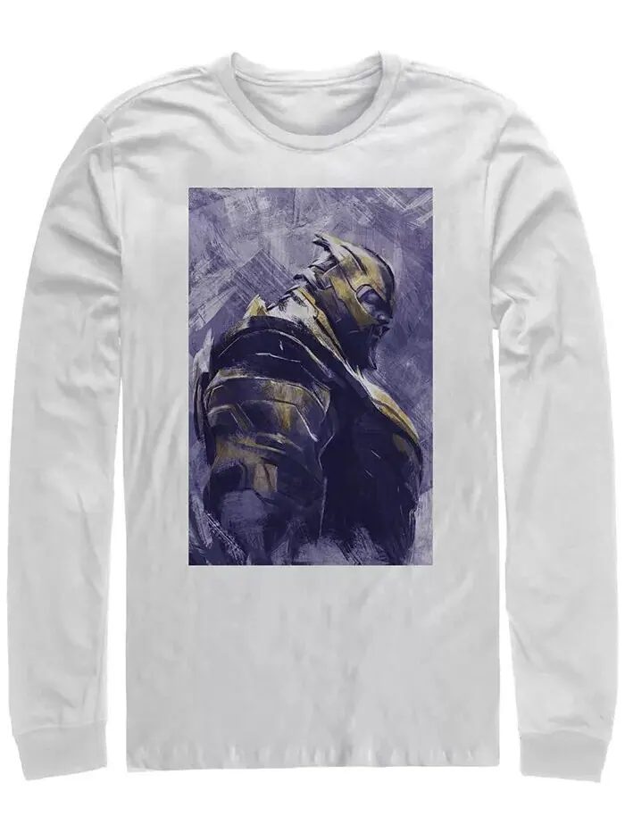 Мужская футболка с длинным рукавом Marvel Avengers Endgame с нарисованным портретом Таноса Fifth Sun — изображение 1 из 1