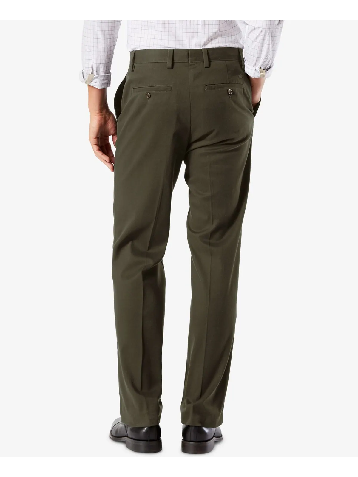 Мужские брюки easy classic fit цвета хаки стрейч Dockers — изображение 3 из 4, оливковый
