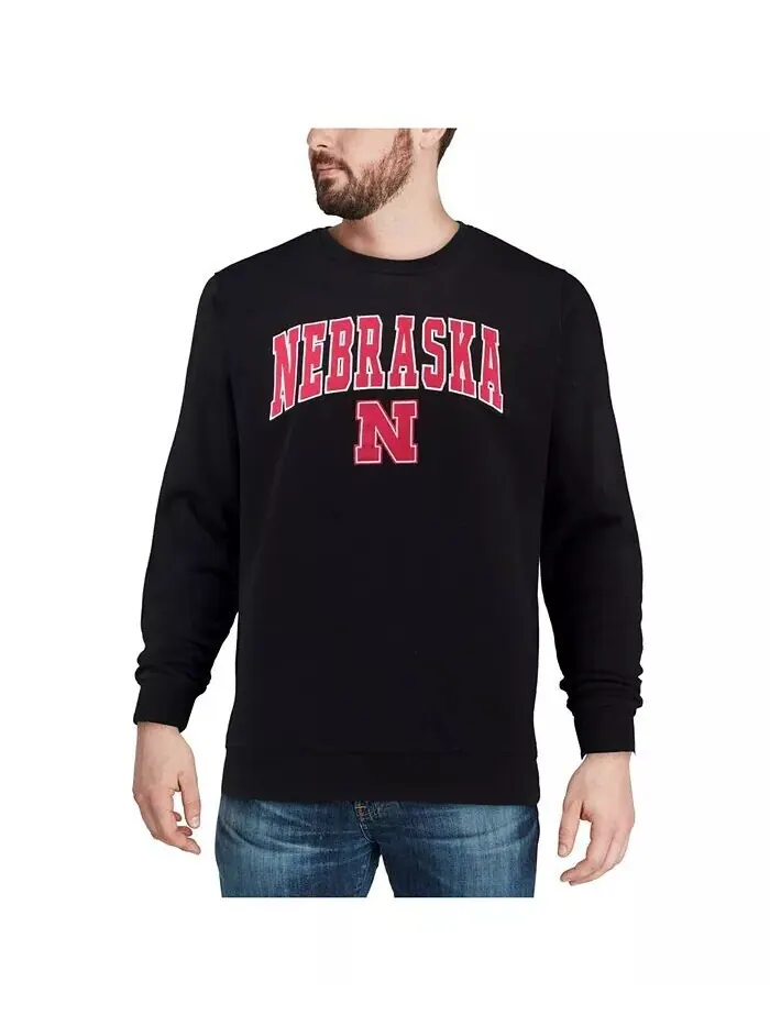 Мужская толстовка-пуловер Nebraska Huskers Arch & Logo Colosseum — изображение 4 из 6, черный