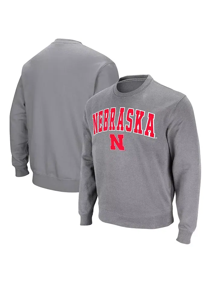 Мужской свитшот Nebraska Huskers с арочным логотипом Colosseum — изображение 1 из 3, серый