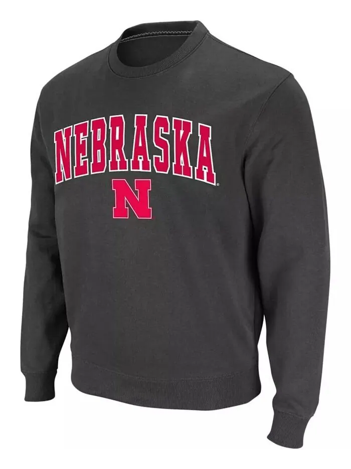 Мужская толстовка-пуловер Nebraska Huskers Arch & Logo Colosseum — изображение 2 из 6, темно-серый