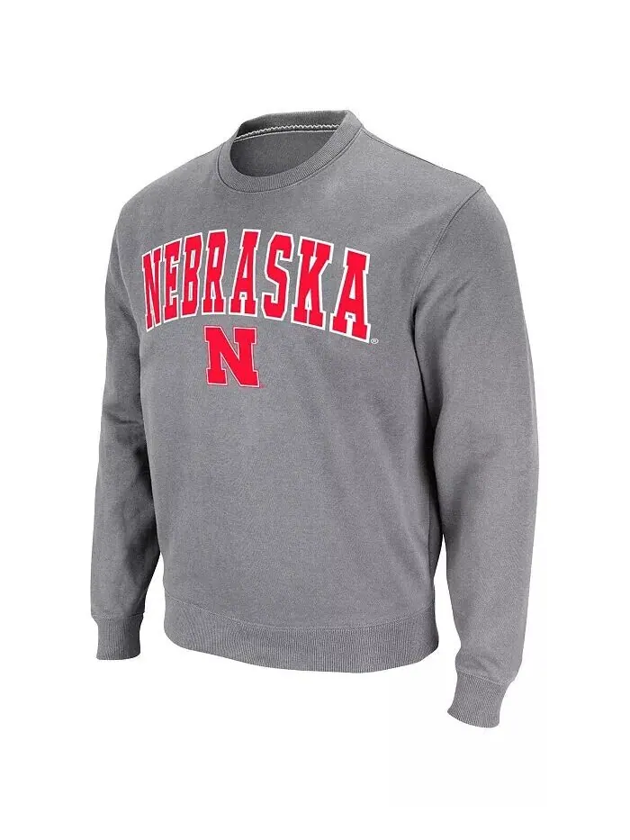 Мужская толстовка-пуловер Nebraska Huskers Arch & Logo Colosseum — изображение 6 из 6, темно-серый