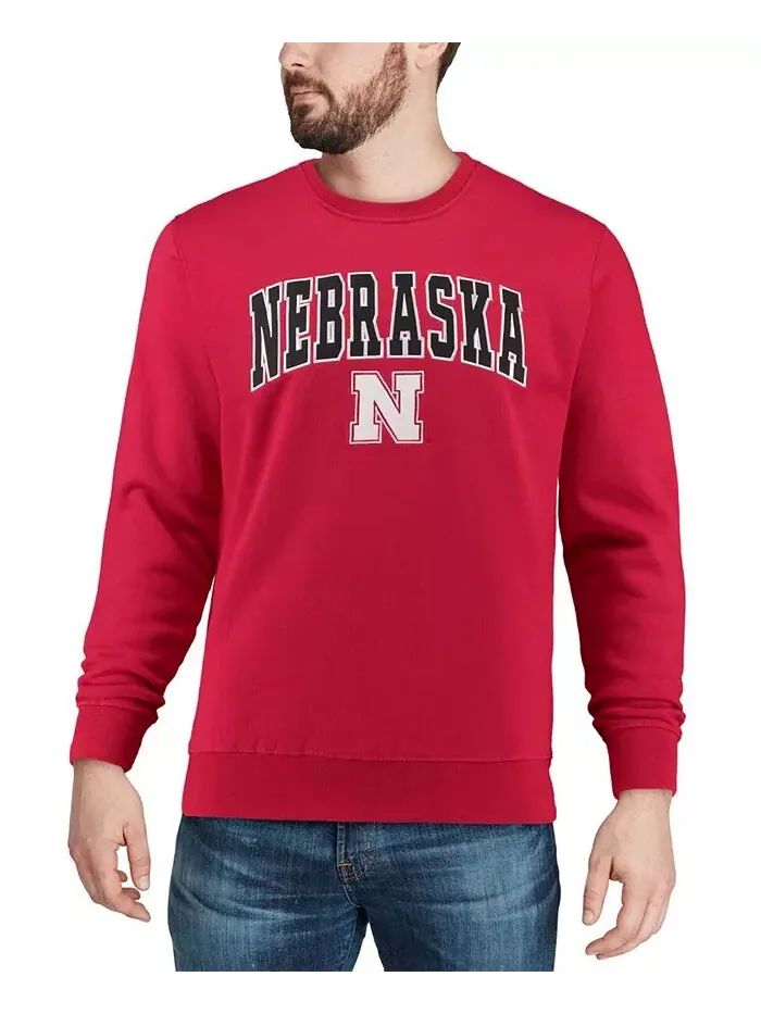 Мужская толстовка-пуловер Nebraska Huskers Arch & Logo Colosseum — изображение 4 из 6, алый