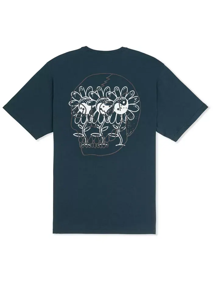 Мужская футболка с коротким рукавом Skulls And Flowers Hurley — изображение 3 из 4, темно-синий