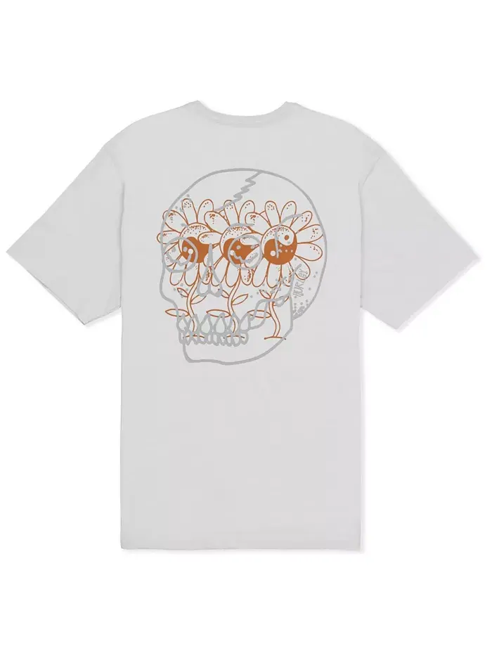 Мужская футболка с коротким рукавом Skulls And Flowers Hurley — изображение 3 из 7, серебристый