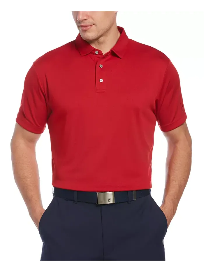 Мужская поло для гольфа Airflux Solid Mesh с коротким рукавом PGA TOUR — красный