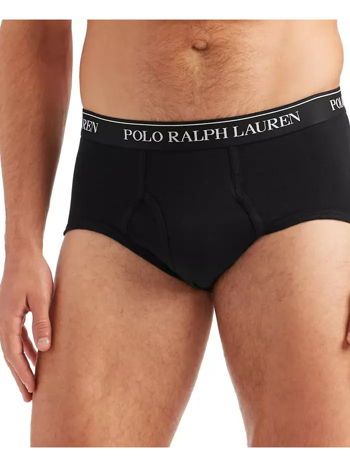 Мужские хлопковые трусы Big & Tall, 3 шт Polo Ralph Lauren — изображение 3 из 3, черный