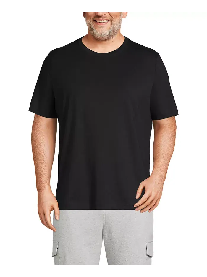 Футболка с коротким рукавом Big & Tall Super-T Lands' End — изображение 1 из 3, черный
