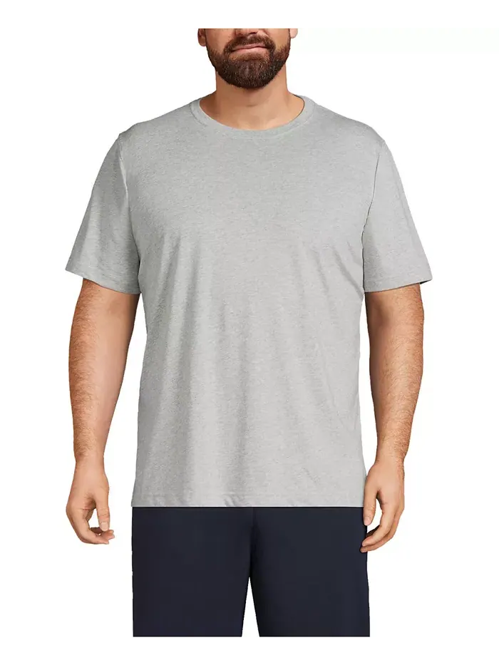 Футболка с коротким рукавом Big & Tall Super-T Lands' End — изображение 1 из 3, серый