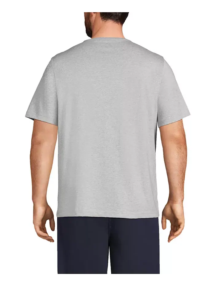 Футболка с коротким рукавом Big & Tall Super-T Lands' End — изображение 2 из 3, серый