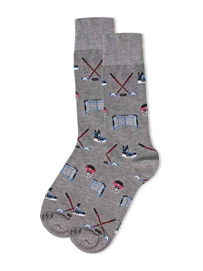 Мужские носки Crew из вискозы Hockey Loving из смеси бамбука MeMoi — изображение 3 из 3, серый