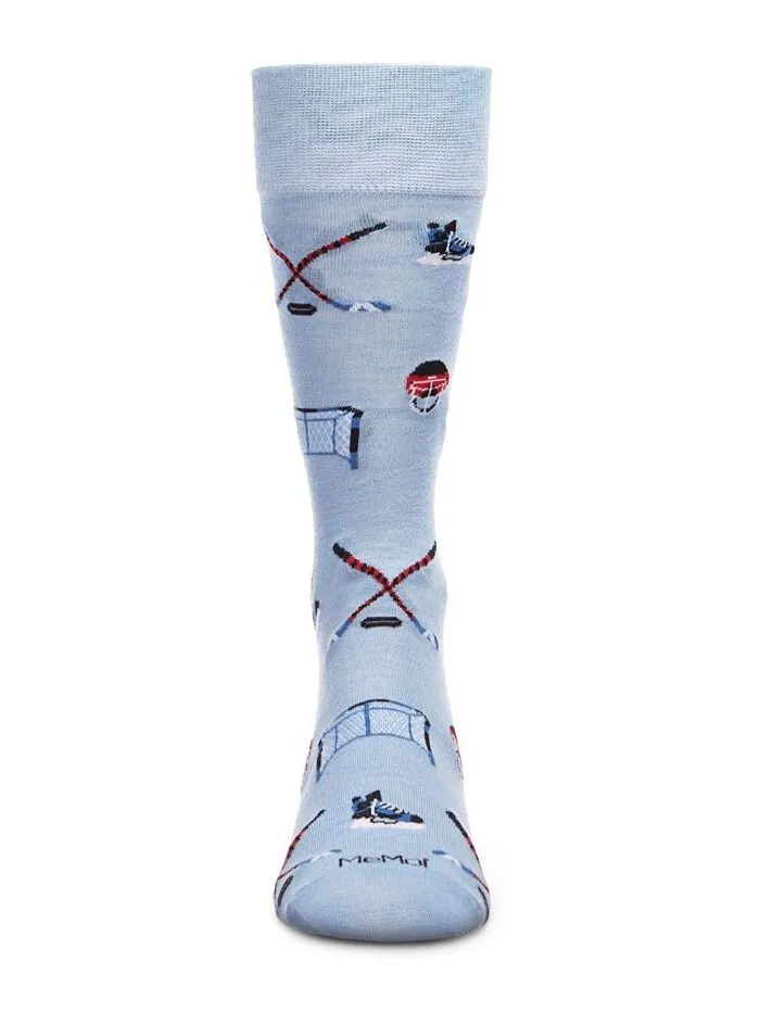 Мужские носки Crew из вискозы Hockey Loving из смеси бамбука MeMoi — изображение 2 из 3, светлый синий
