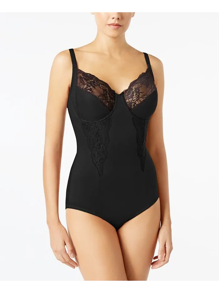 Женское моделирующее боди без подкладки с отделкой Firm Control1456 Maidenform — изображение 1 из 2, черный