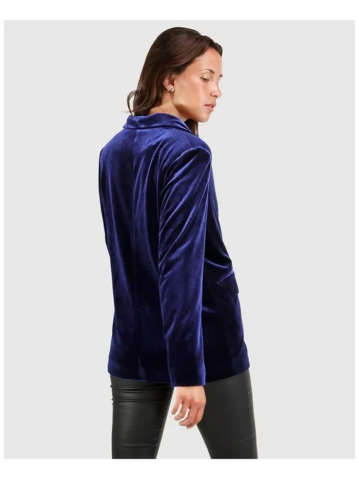 Женский бархатный пиджак Eternity Belle & Bloom — изображение 2 из 3, синий