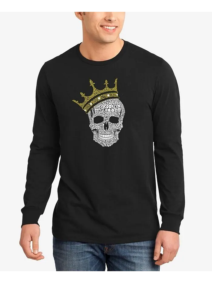Мужская футболка с длинным рукавом Brooklyn Crown Word Art LA Pop Art — изображение 1 из 3, черный