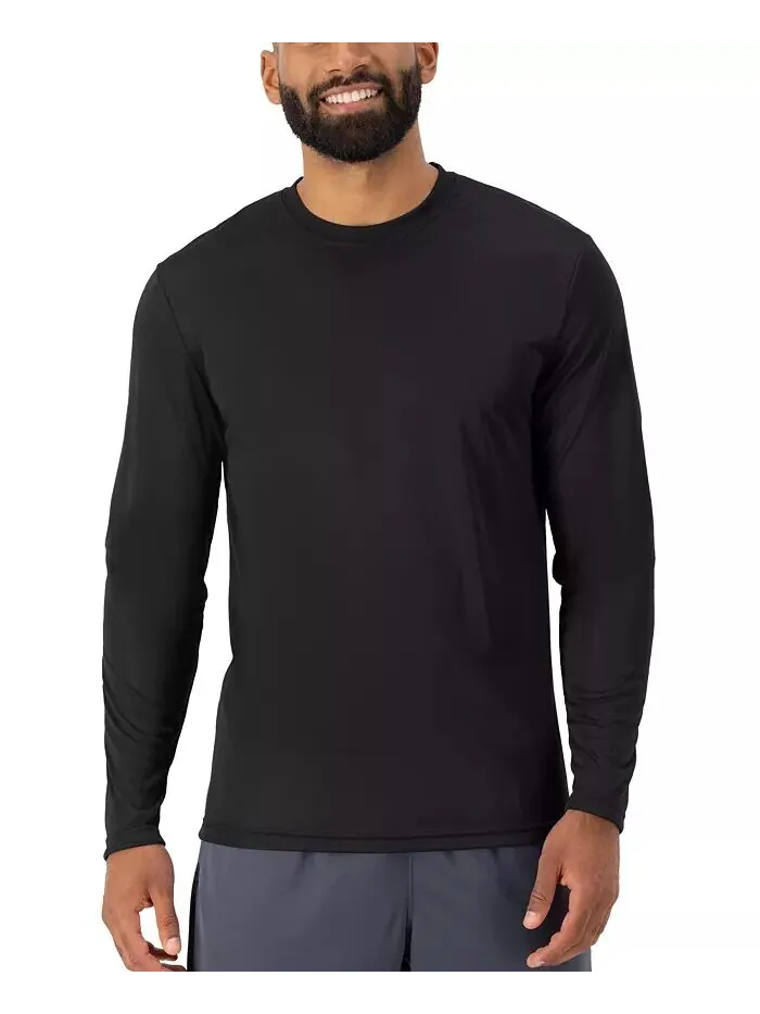 Мужская футболка Sport с длинными рукавами Cool DRI Performance, 2 шт Hanes — изображение 3 из 5, черный