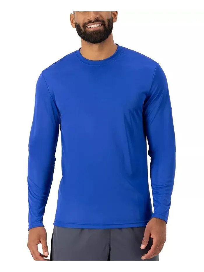 Мужская футболка Sport с длинными рукавами Cool DRI Performance, комплект из 2 штук Hanes — изображение 3 из 5, синий