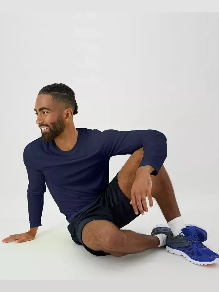 Мужская футболка Sport с длинными рукавами Cool DRI Performance, комплект из 2 штук Hanes — изображение 1 из 5, темно-синий