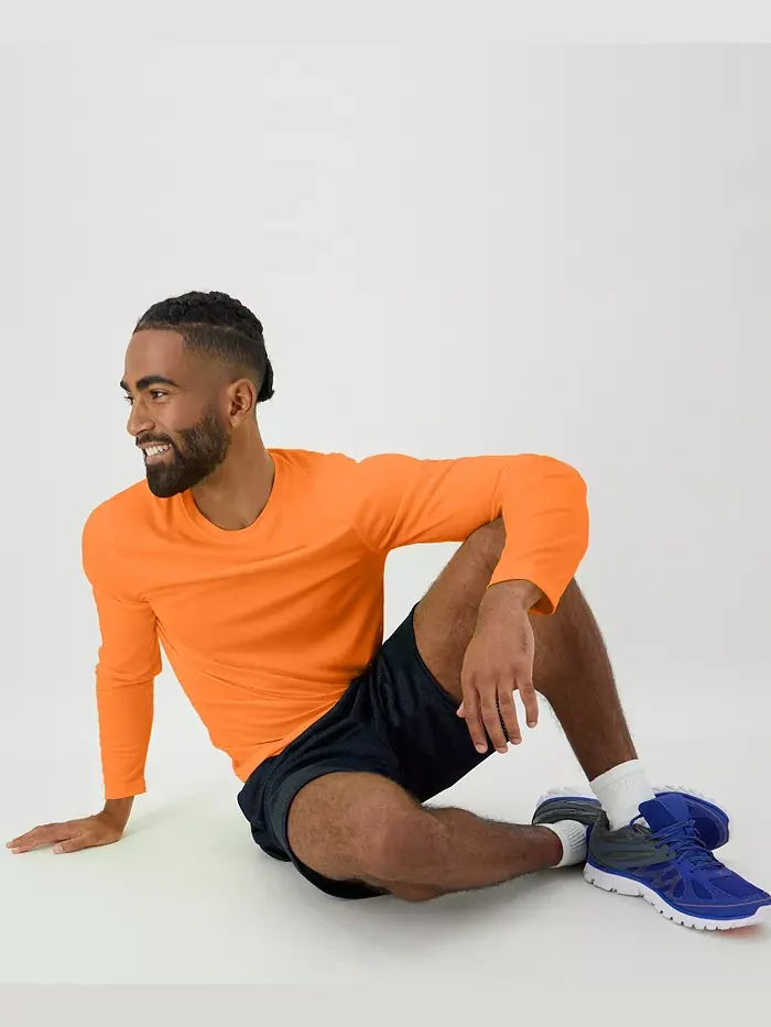 Спортивная футболка с длинным рукавом для мужчин Cool DRI Performance, 2 шт Hanes — изображение 1 из 5, оранжевый