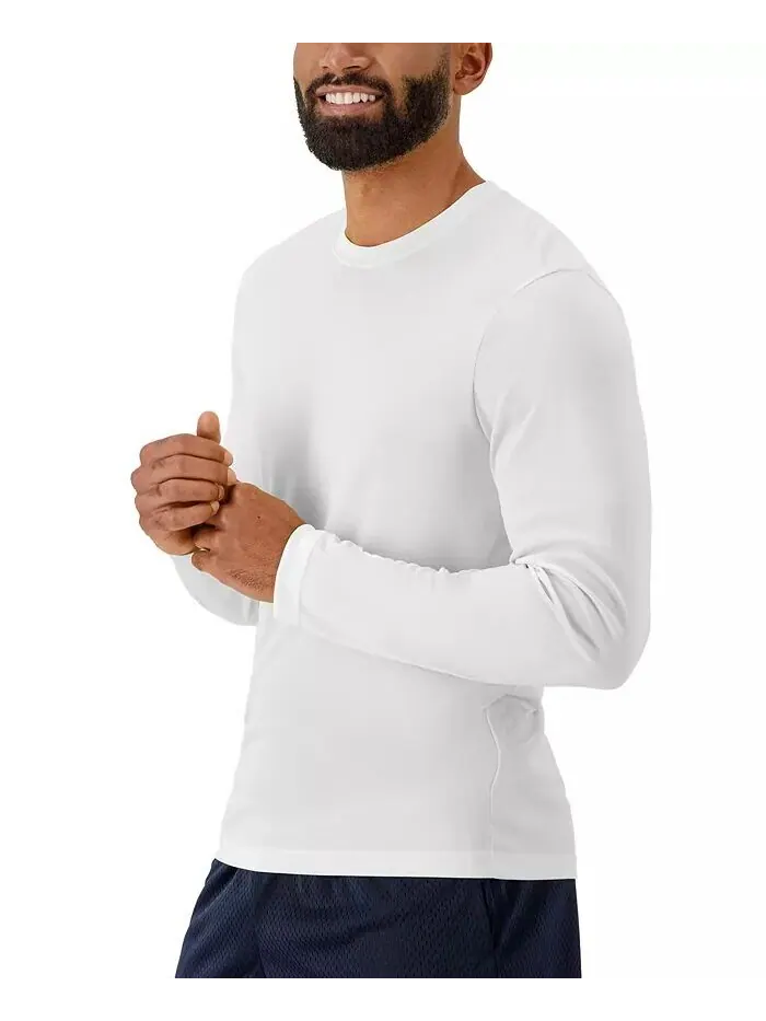 Мужская футболка Sport с длинными рукавами Cool DRI Performance, комплект из 2 штук Hanes — изображение 5 из 5, белый