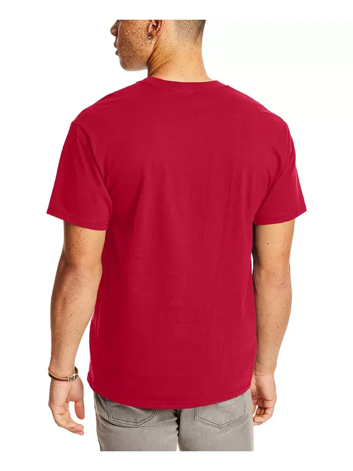 Футболка Beefy-T Unisex с карманом, набор из 2 штук Hanes — изображение 2 из 4, красный