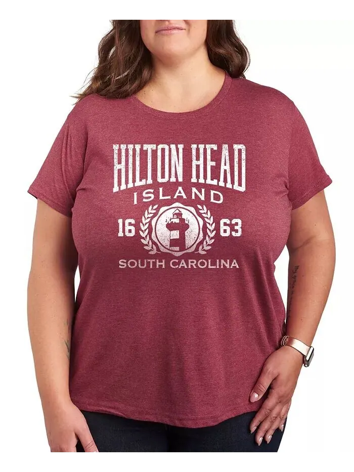 Футболка больших размеров с графическим изображением Hilton Head Island Collegiate Plus Size Hybrid — изображение 1 из 3