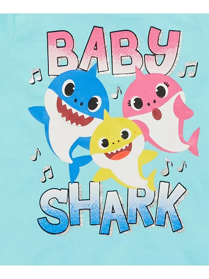 Детские футболки с принтом Shark, 3 шт. [Размер] Pinkfong — изображение 4 из 7, розовый/желтый/синий