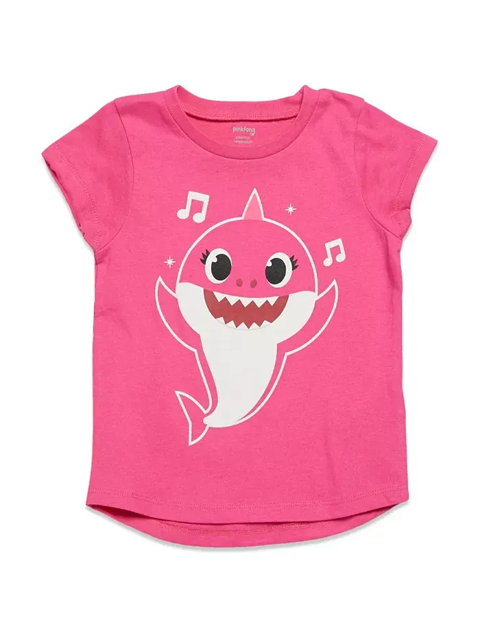 Детские футболки с принтом Shark, 3 шт. [Размер] Pinkfong — изображение 5 из 7, розовый/желтый/синий