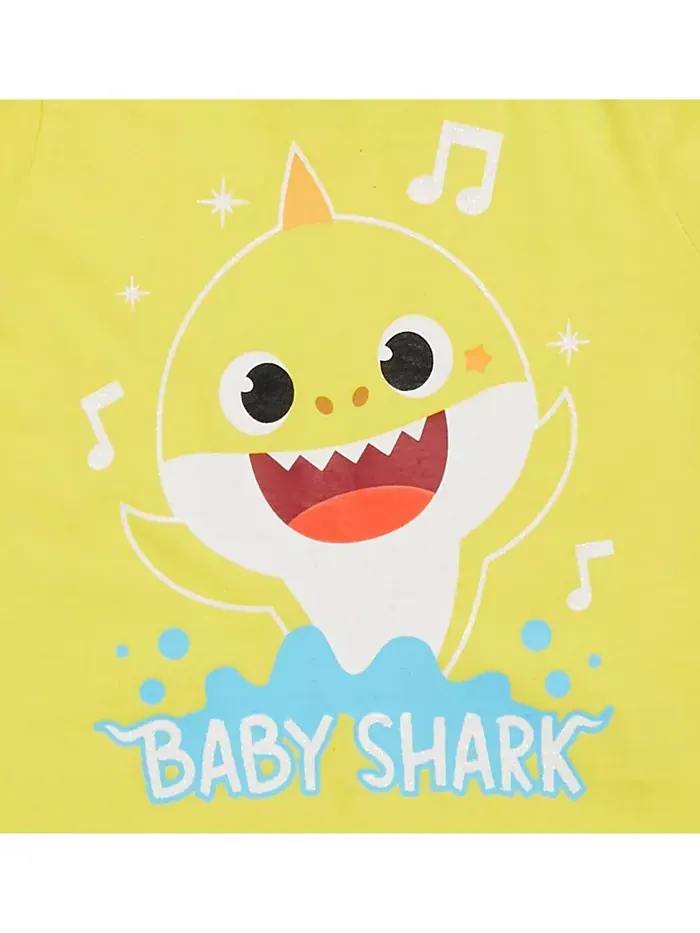 Детские футболки с принтом Shark, 3 шт. [Размер] Pinkfong — изображение 6 из 7, розовый/желтый/синий