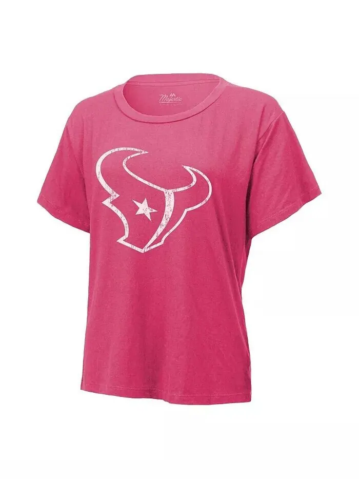 Женские нитки C . Розовая футболка с рисунком и номером Stroud Houston Texans Majestic — изображение 3 из 3, розовый