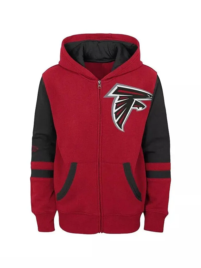 Красная толстовка с молнией во всю длину и цветными блоками Big Boys Atlanta Falcons Outerstuff — изображение 3 из 3, красный