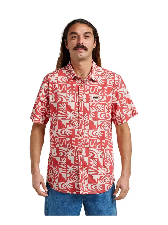 Мужская футболка Terra Classic Stretch с короткими рукавами Quiksilver — изображение 1 из 3, красный
