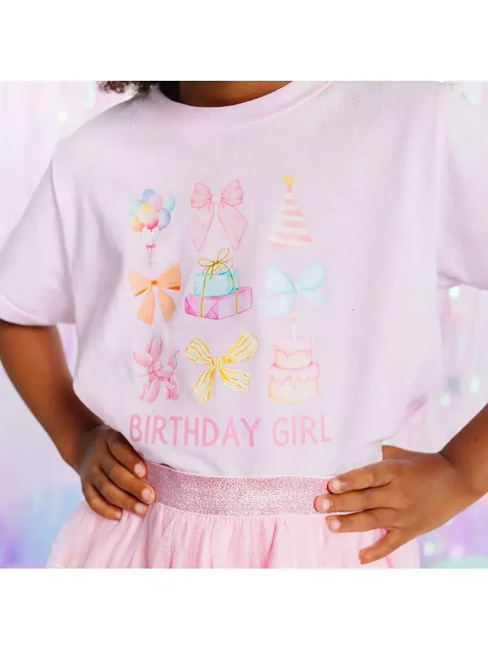 Футболка с коротким рукавом для девочки "Birthday Cutie" Sweet Wink — изображение 3 из 4, розовый