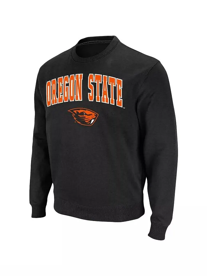 Мужская толстовка-пуловер из твила с логотипом Oregon State Beavers Arch & Logo Tackle Colosseum — изображение 2 из 5, черный
