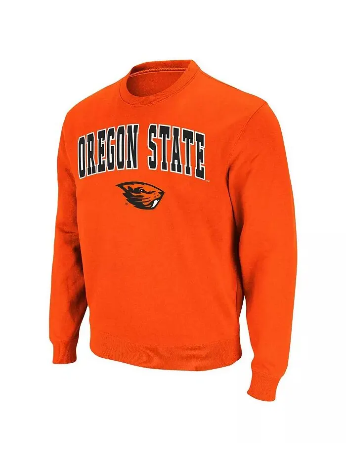 Мужская толстовка-пуловер из твила с логотипом Oregon State Beavers Arch & Logo Tackle Colosseum — изображение 5 из 5, черный