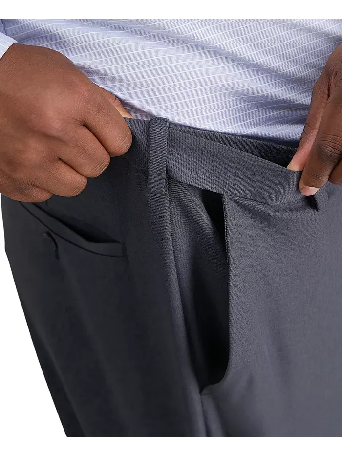 Мужские классические брюки Big & Tall Cool 18 PRO с расширяющейся талией, стретч и плоской передней — 6