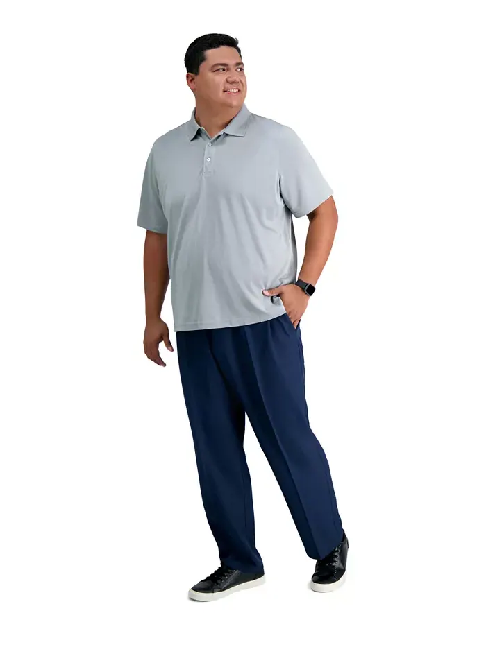 Мужские классические брюки Big & Tall Cool 18 PRO с расширяющейся талией, стретч и плоской передней — 1