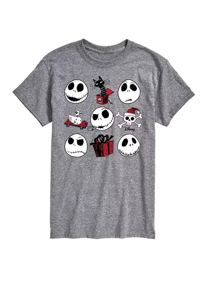 Мужская футболка с коротким рукавом "Nightmare Before Christmas Faces" AIRWAVES — изображение 1 из 3, серый