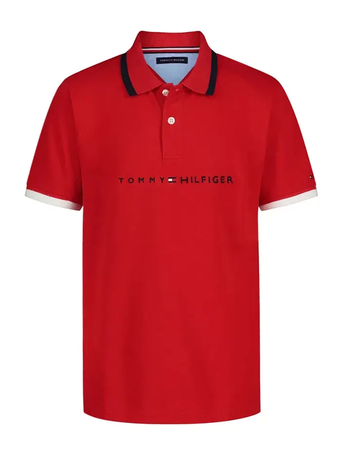 Футболка-поло Tomas для малышей и мальчиков Tommy Hilfiger — изображение 1 из 2, красный