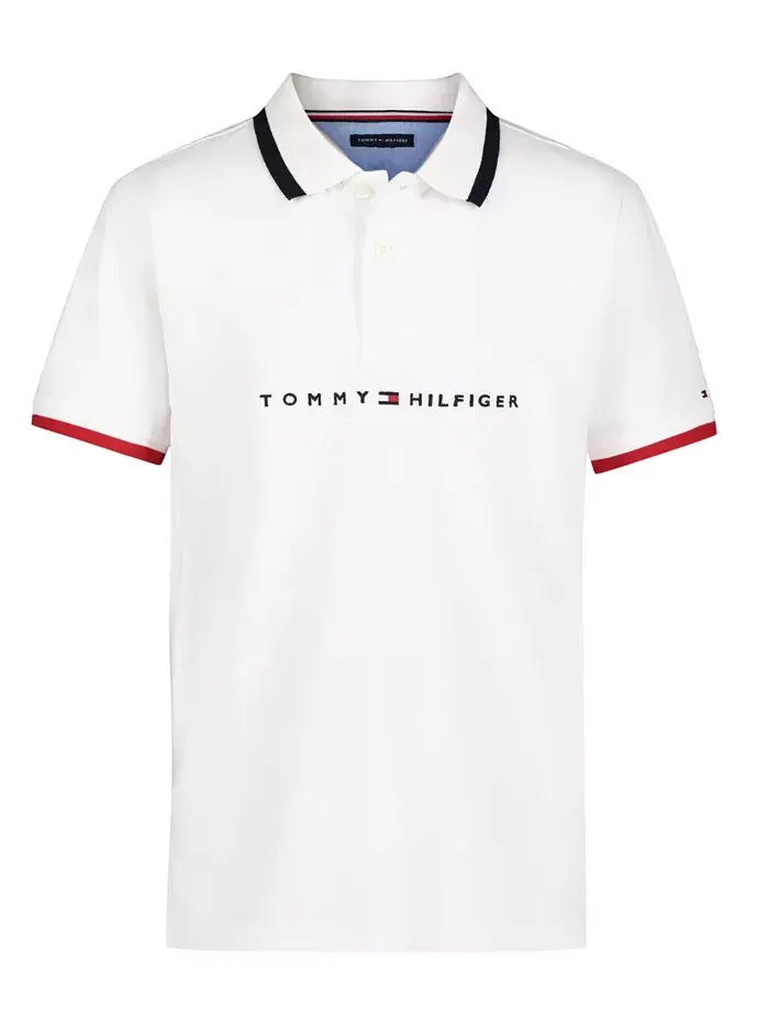 Футболка-поло Tomas для малышей и мальчиков Tommy Hilfiger — изображение 1 из 2, белый