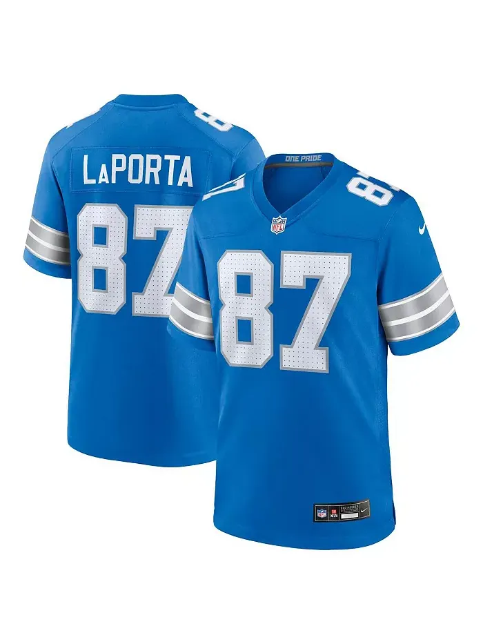 Мужская игровая футболка Sam LaPorta Detroit Lions Nike — изображение 1 из 3, синий