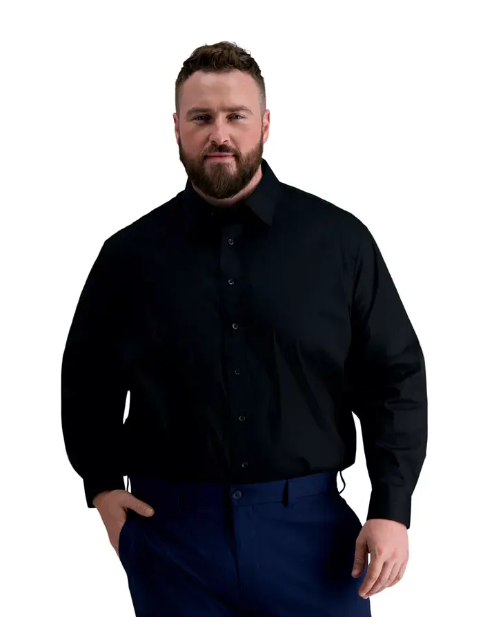 Мужская классическая рубашка премиум-класса Big & Tall с повышенным комфортом Haggar — изображение 3 из 12, черный