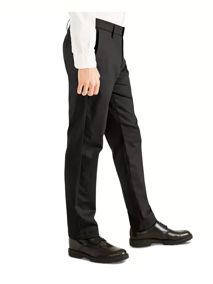 Мужские брюки Signature Slim Fit Iron Free Khaki с защитой от пятен Dockers — изображение 3 из 5, черный