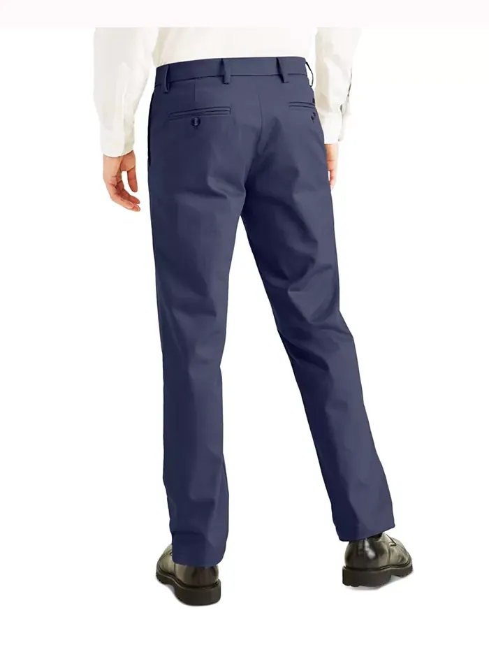 Мужские брюки Signature Slim Fit Iron Free Khaki с защитой от пятен Dockers — изображение 2 из 5, темно-синий