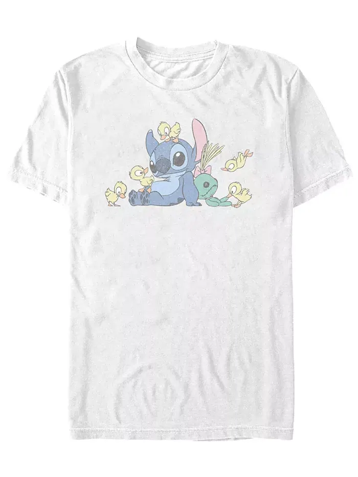 Мужская футболка с коротким рукавом Ducky Kind Lilo Stitch — белый