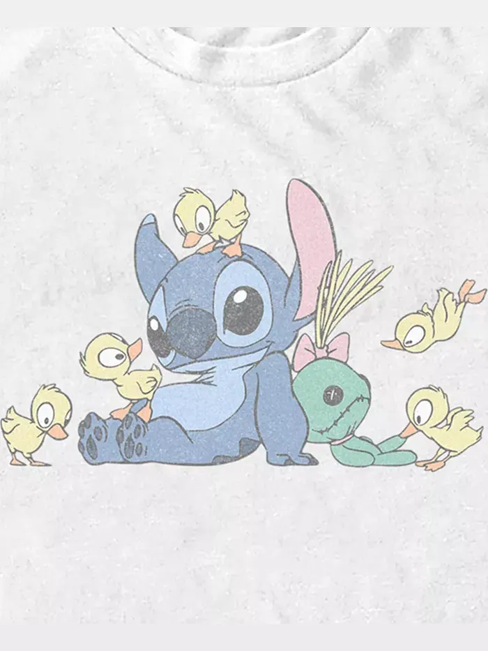 Мужская футболка с коротким рукавом Ducky Kind Lilo Stitch — изображение 3 из 3, белый