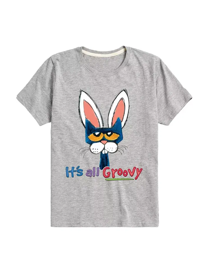 Футболка с принтом "It's All Groovy" для малышей и мальчиков на Пасху Pete the Cat — изображение 1 из 3, серый