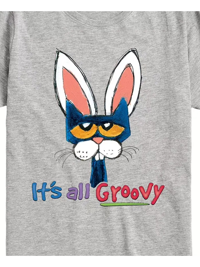 Футболка с принтом "It's All Groovy" для малышей и мальчиков на Пасху Pete the Cat — изображение 3 из 3, серый