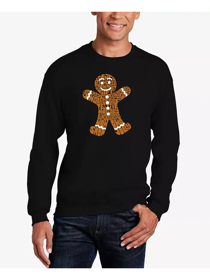 Мужской свитшот с принтом "Gingerbread" LA Pop Art — изображение 1 из 3, черный